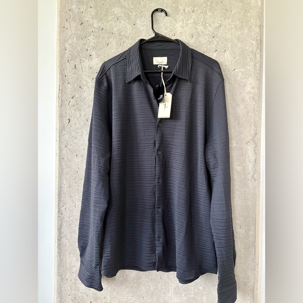 Civil Society Gunner Black Textured Knit Long Sleeve Shirt XXL NWT